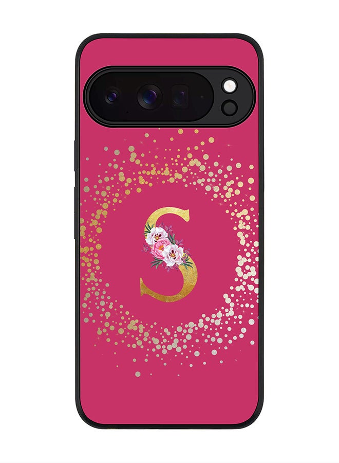 Stylizedd For Google Pixel 10 Pro XL Case,Slim fit Camera Protection, Shockproof Thin Phone cover  - Custom Monogram Floral - S ( Deep Pink ) - Image 1